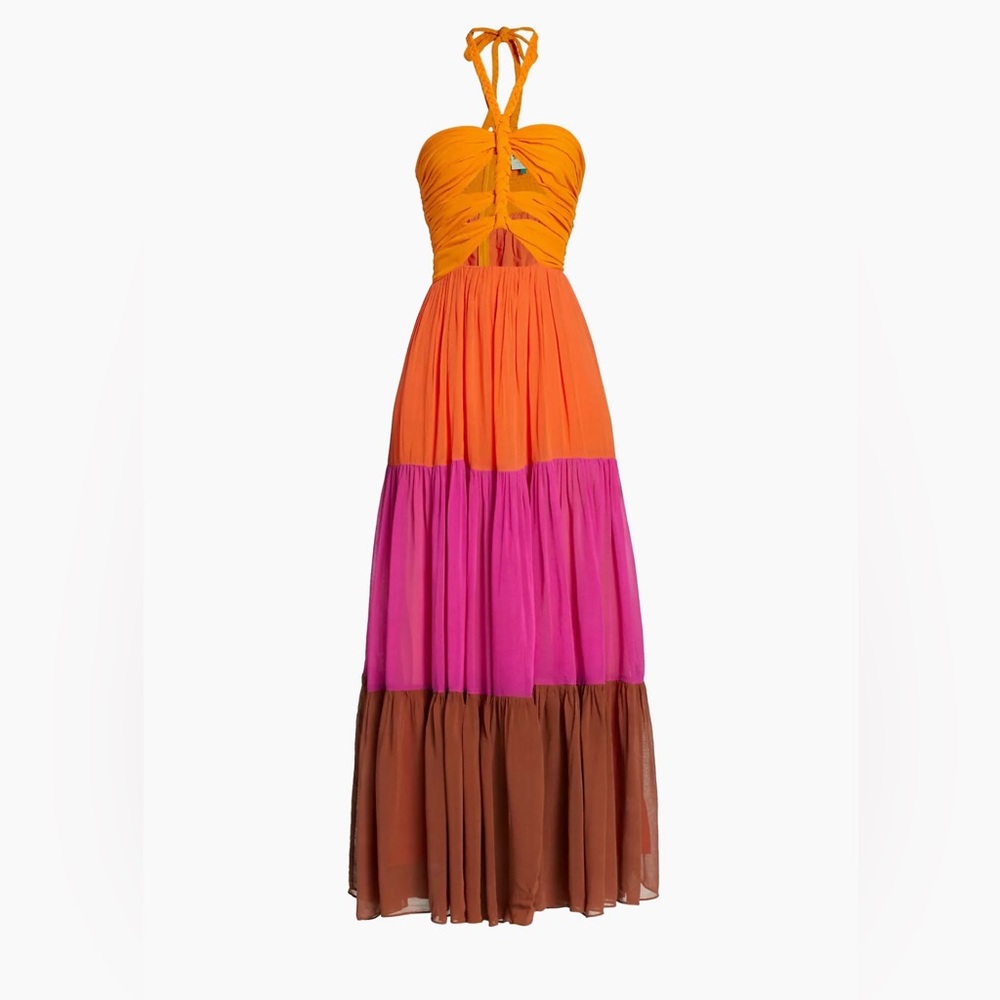 Farm Rio Warm Colorblocking dress